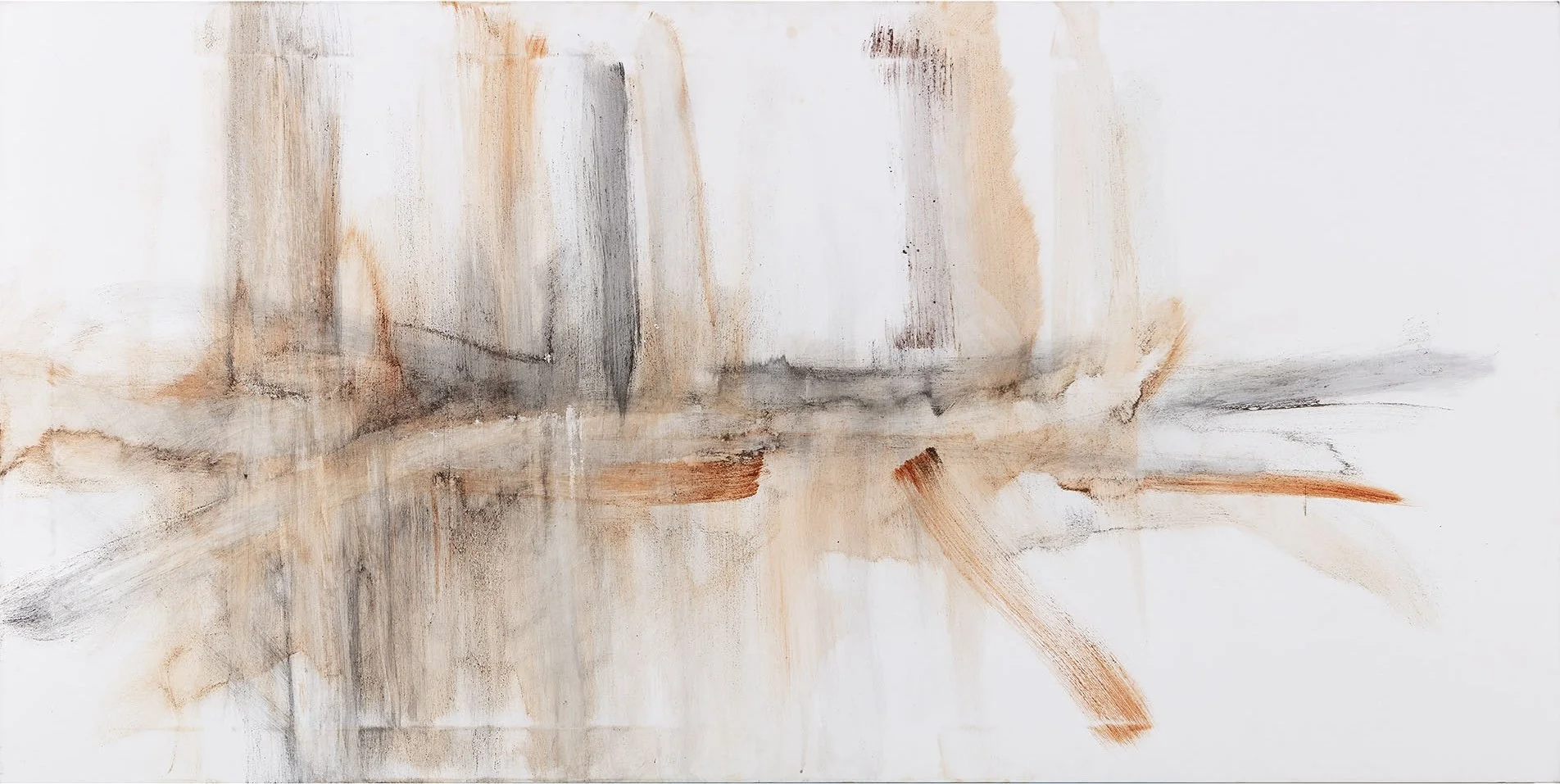 IRON-IC WAY, 2022 –  Armenian pigments, sand  and graphite on canvas, cm 100x200