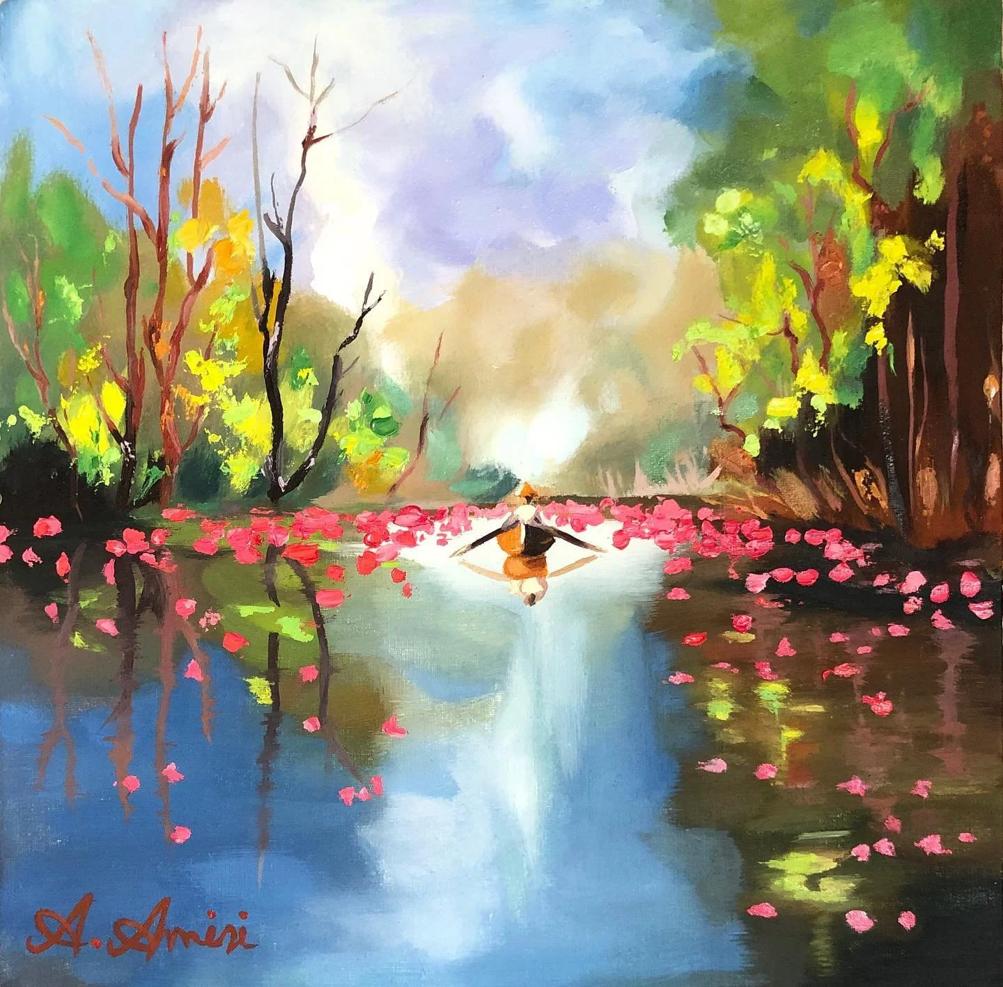 Floating along, 2020, Oil paint on canvas