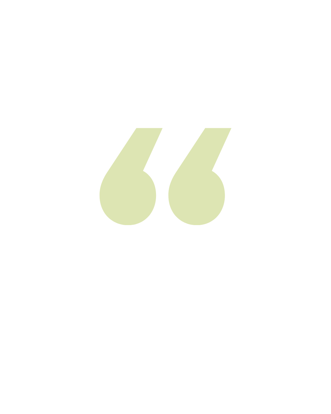 Black background with large pale green quotation marks in the center.