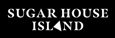 Text reading 'Sugar House Island' on a black background