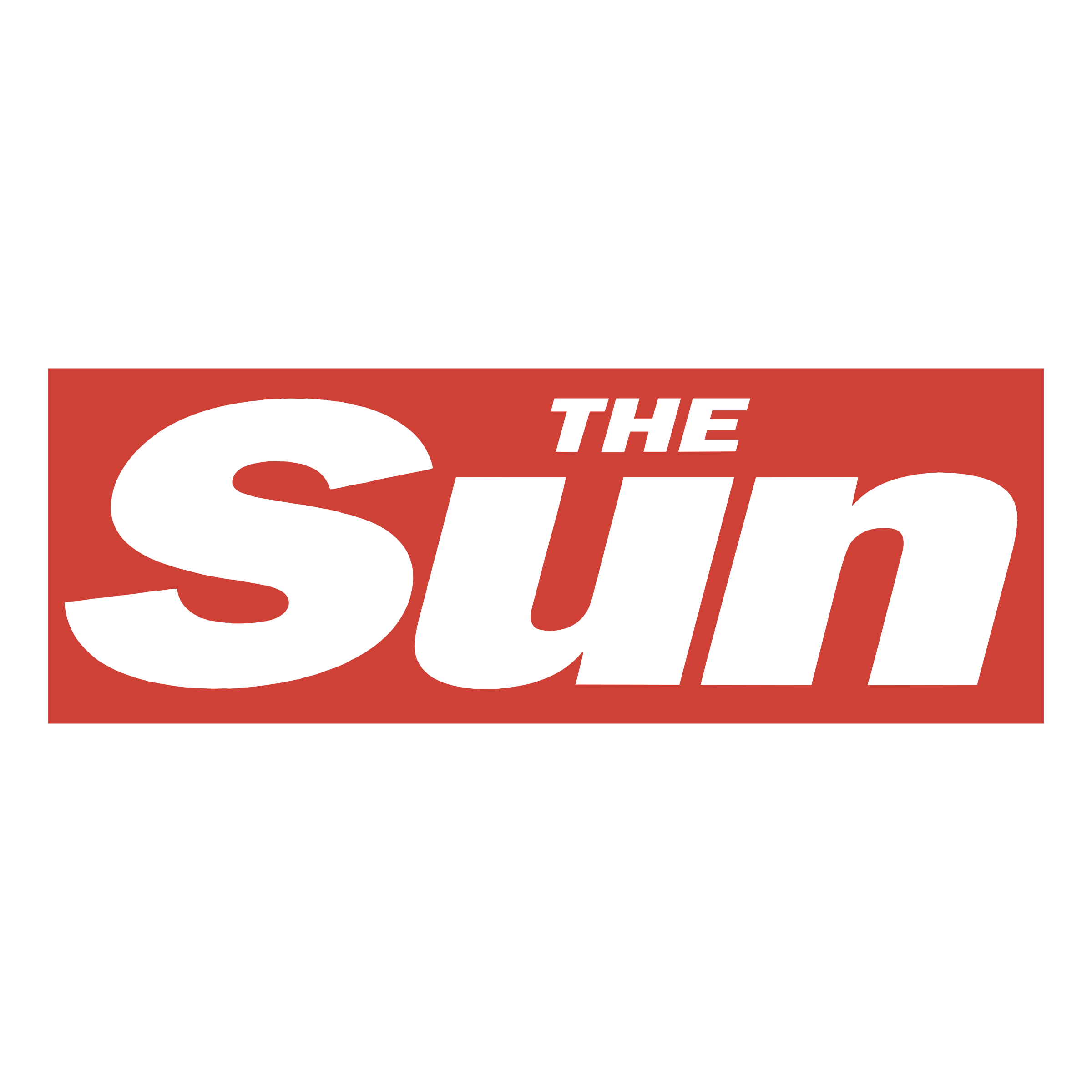 Part of a logo with large white text on a red background reading 'STU' and small white text above that saying 'THE'