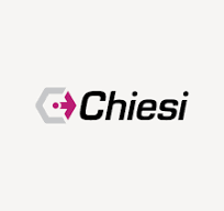 Chesi logo with a pink arrow and stylized gray hexagon