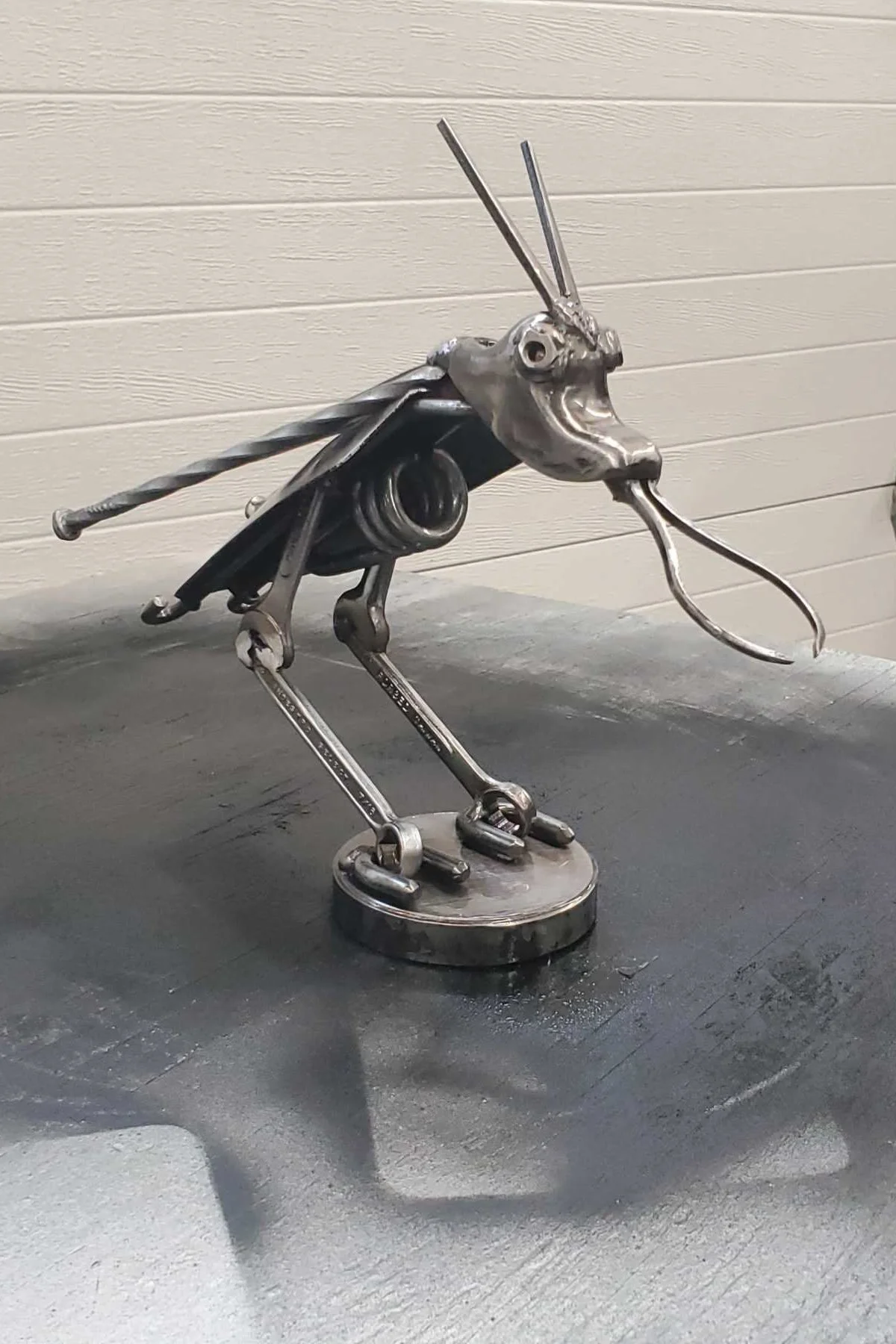 grasehopper made of scrap metal