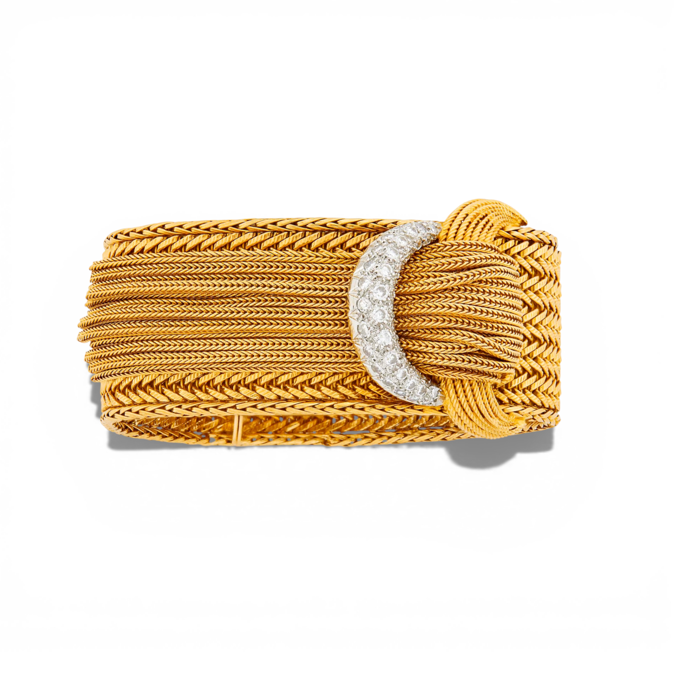 French 18KYG & Diamond Fringe Bracelet