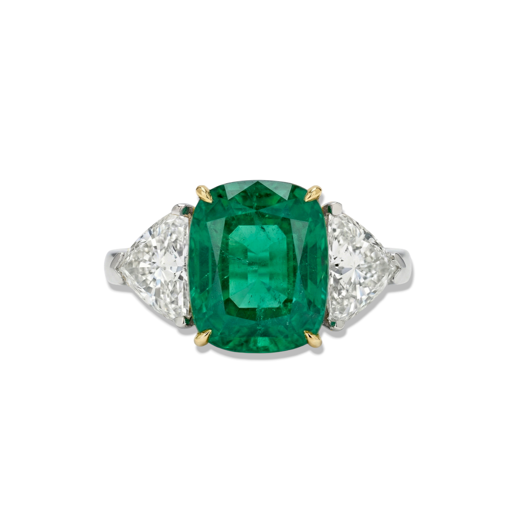 Platinum, 5.17ct Colombian Emerald & Diamond Ring
