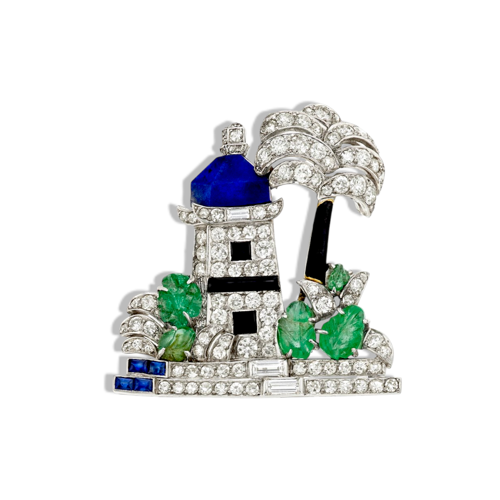 Mauboussin Sapphire & Emerald Brooch