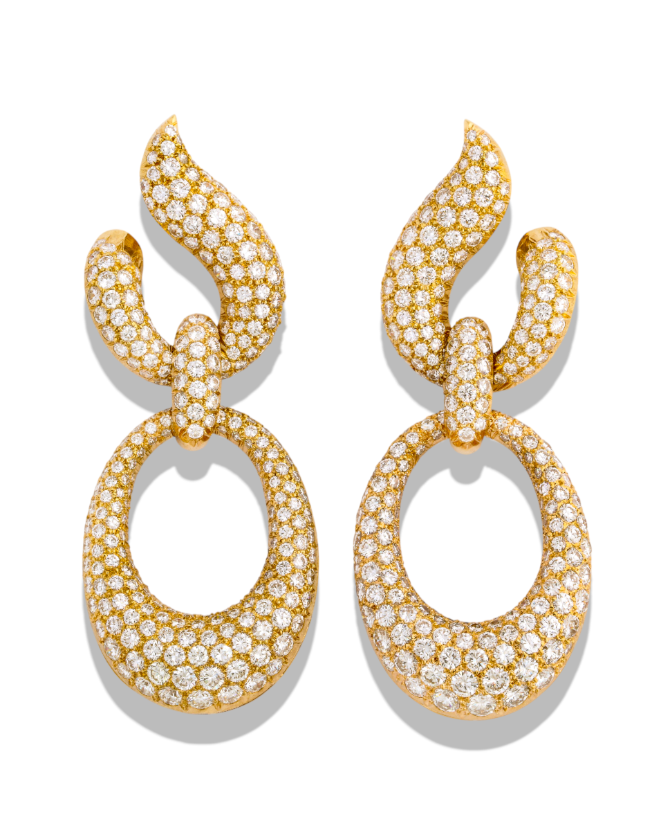 Van Cleef & Arpels 18KYG & Diamond Earrings