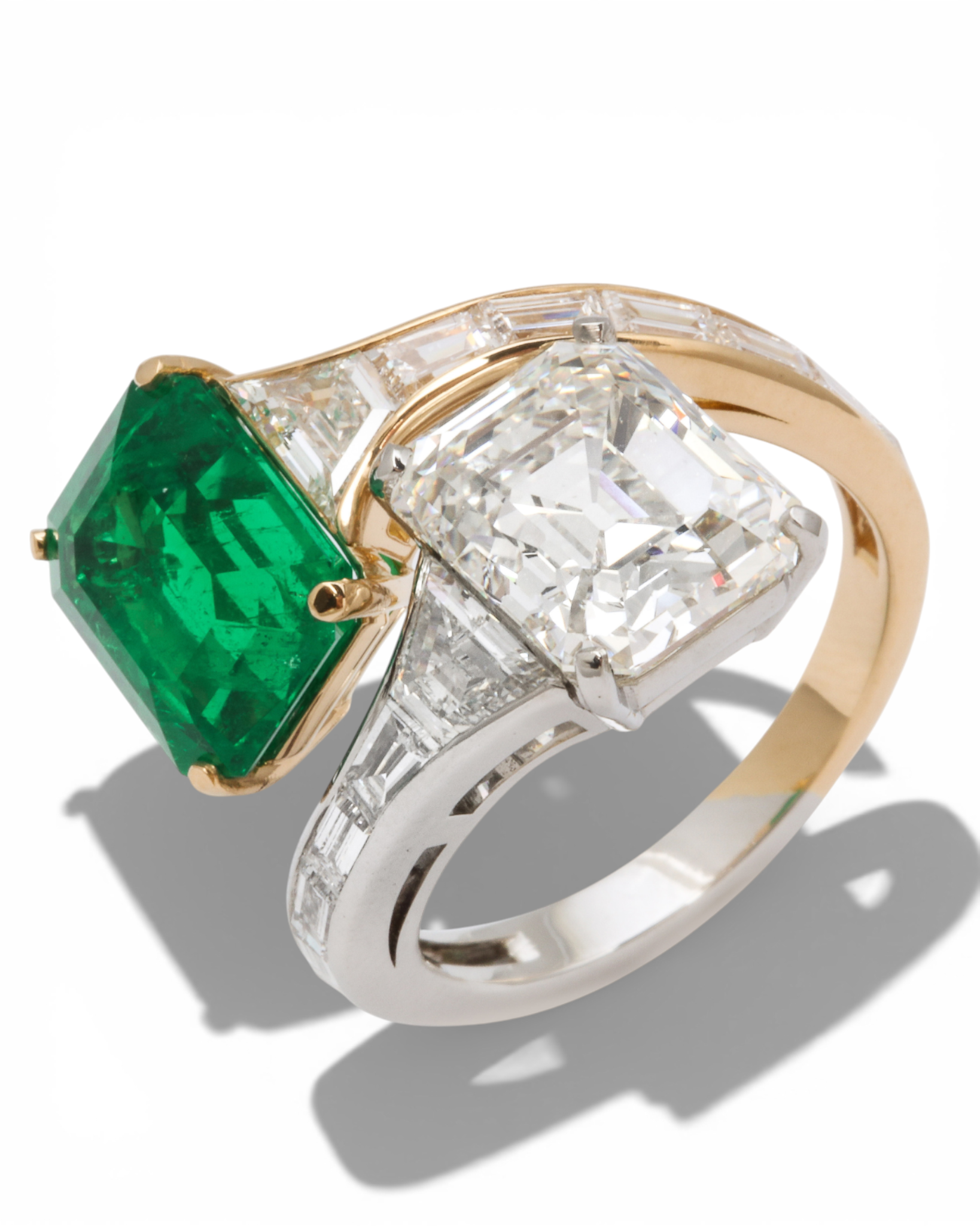 Custom Colombian Emerald & Diamond RIng