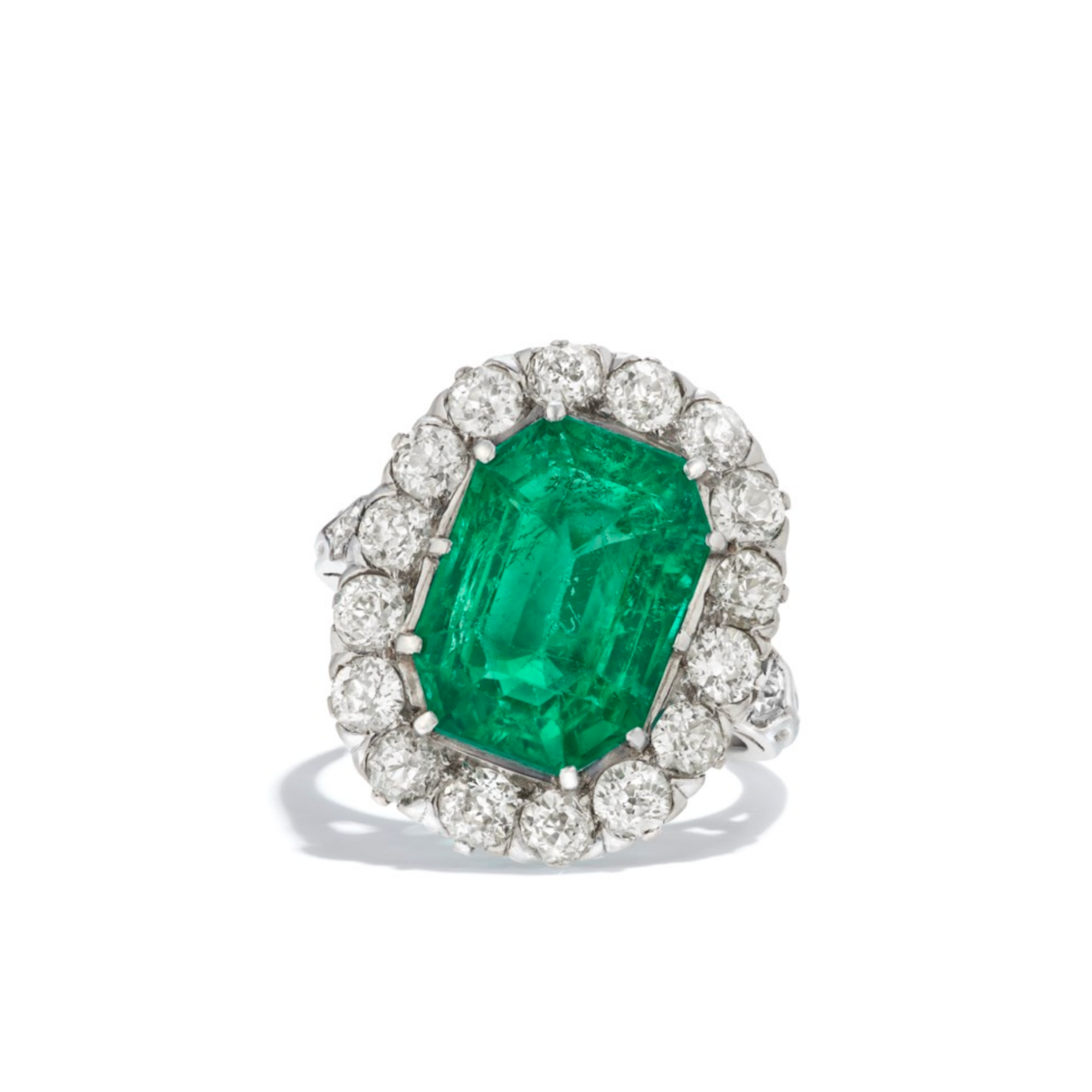 Platinum & 8.12ct Colombian Emerald Ring