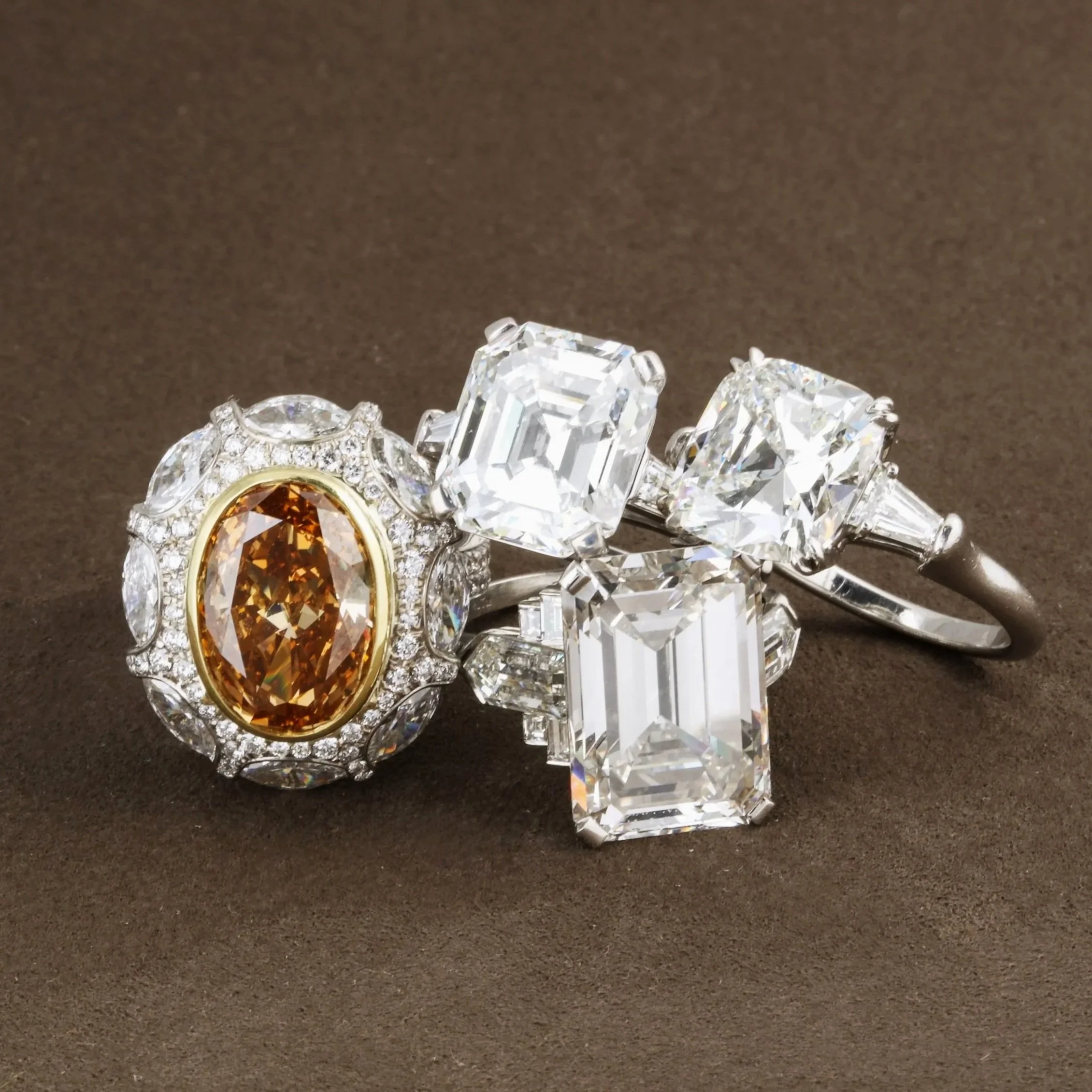 Custom Vock & Vintage diamond engagement rings.