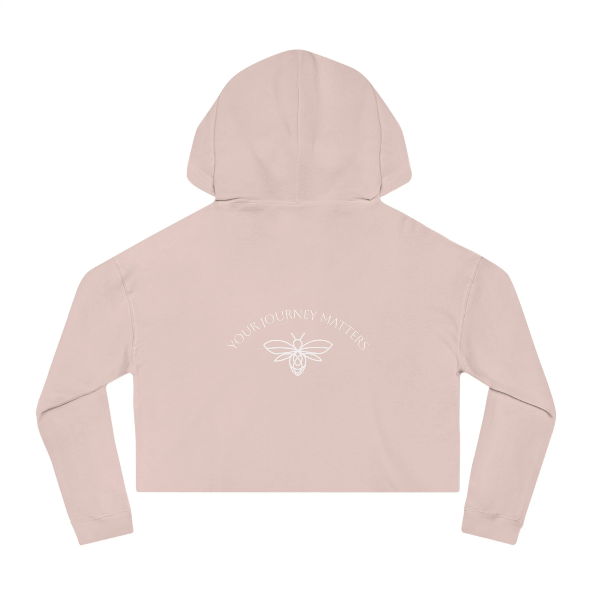 Cropped Hoodie — Minimalist White Bee Graphic