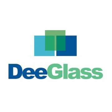 DeeGlass logo with layered glass window icons above the company name.