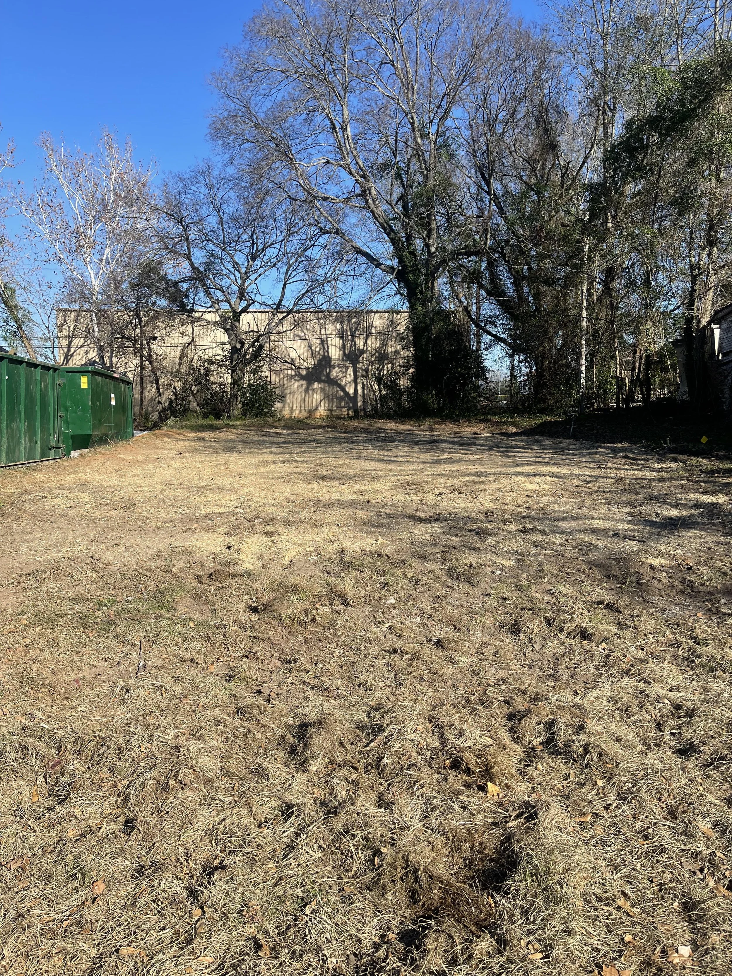 An empty lot where a house was demolished just hours before.