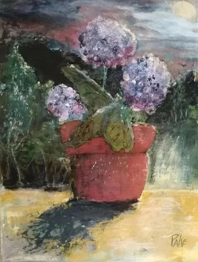 "Porch Nocturne"
12" x 16"
Mixed Media on Canvas
2026