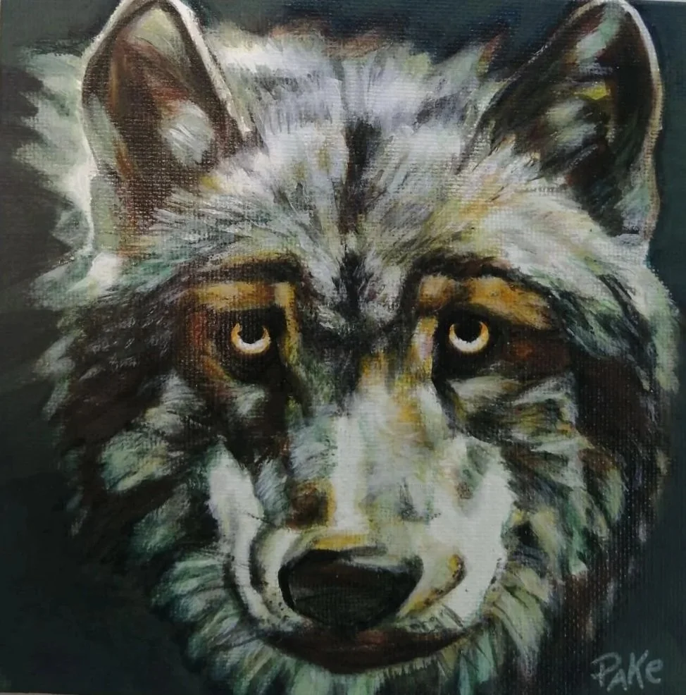 Wolf in Green
6" x 6"
Acrylic on Canvas Board
2026