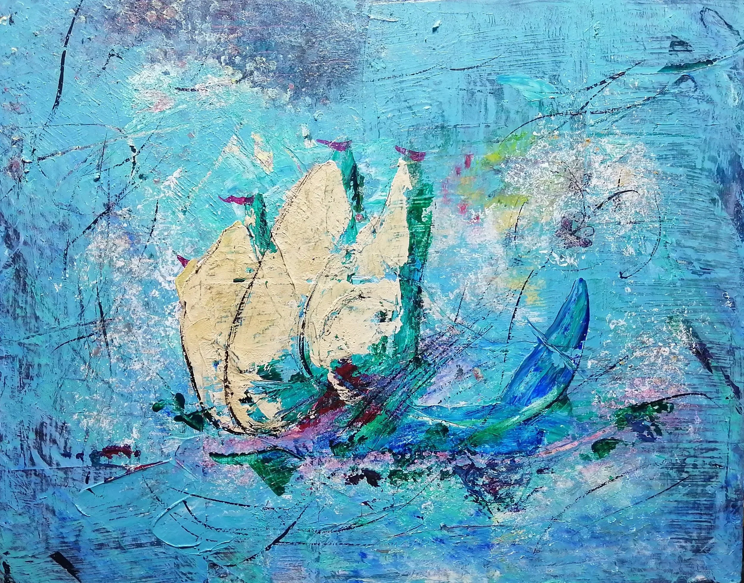 "Broad Reach"
11" x 14"
Mixed Media on Canvas board
2024