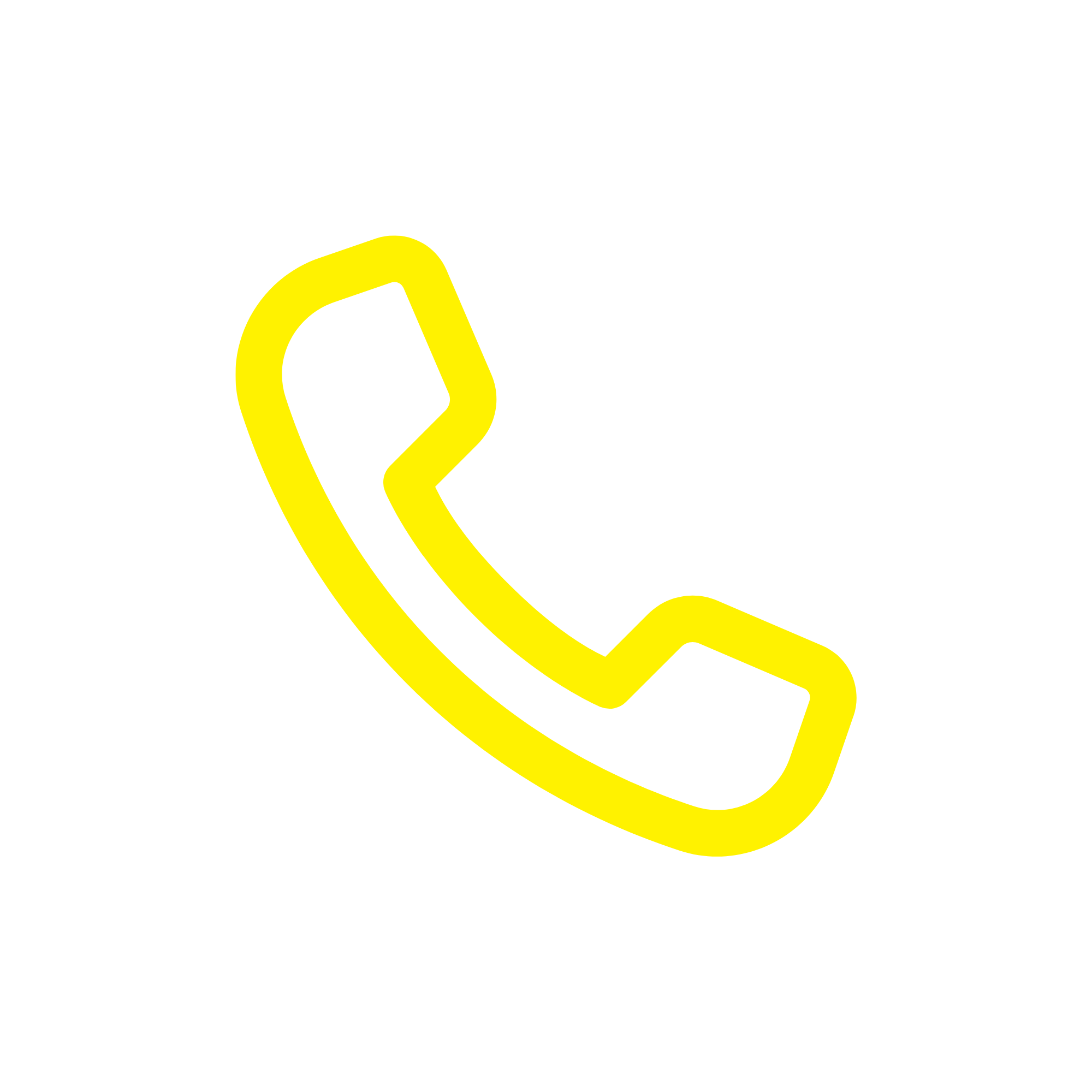 Icon of a yellow telephone handset on a black background, indicating a phone or call.