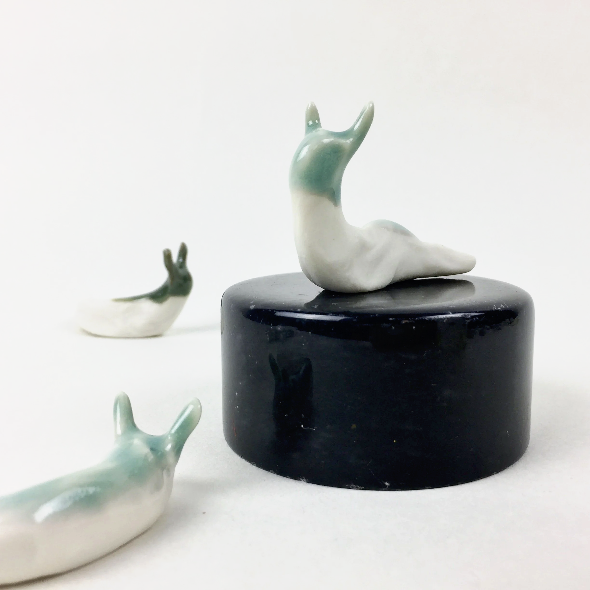 Slugs, 2020, porcelain, glaze