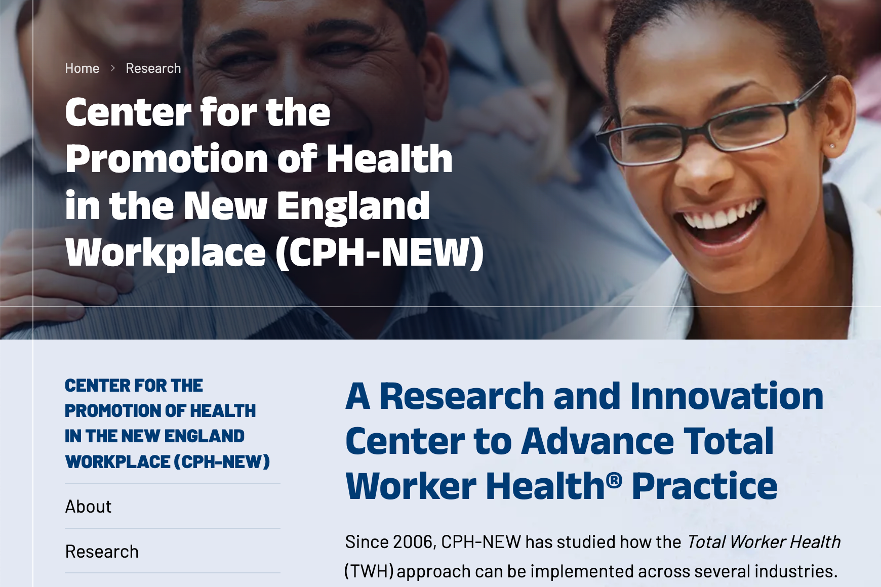 Screenshot of the CPH-NEW website