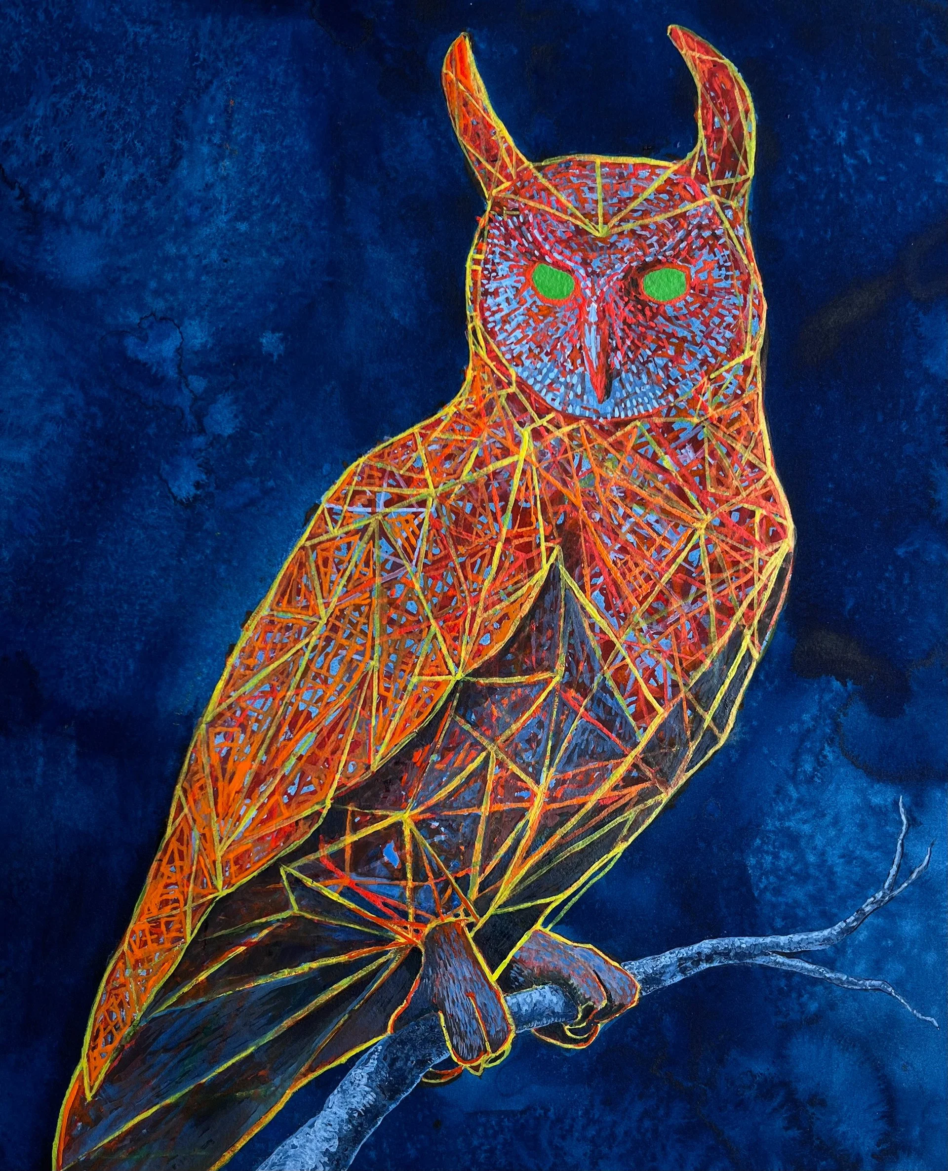 Night Watcher - 2023  watercolor  22x24	