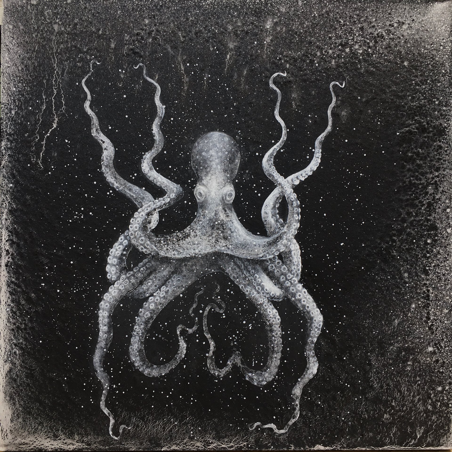 Dream Walker - 2021 Charcoal, Gesso and Graphite on Canvas	36x36