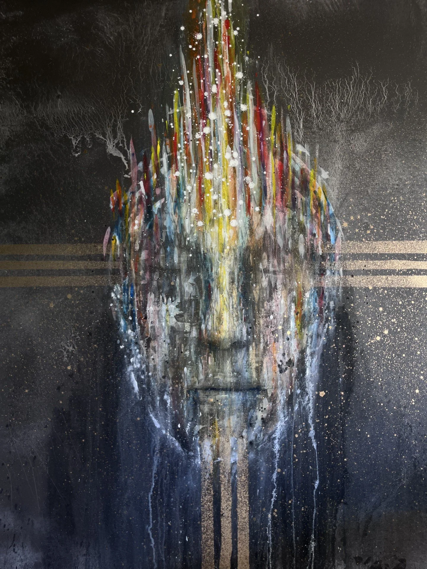 4 Winds 
Graphite, Flashe Paint, Powdered Titanium White and spray paint on canvas. 
48x60