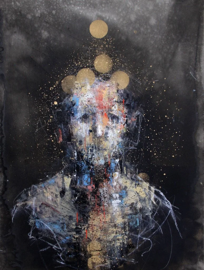 Unwoven #1 - 2015.  22x30.  Mixed Media on Paper. 
