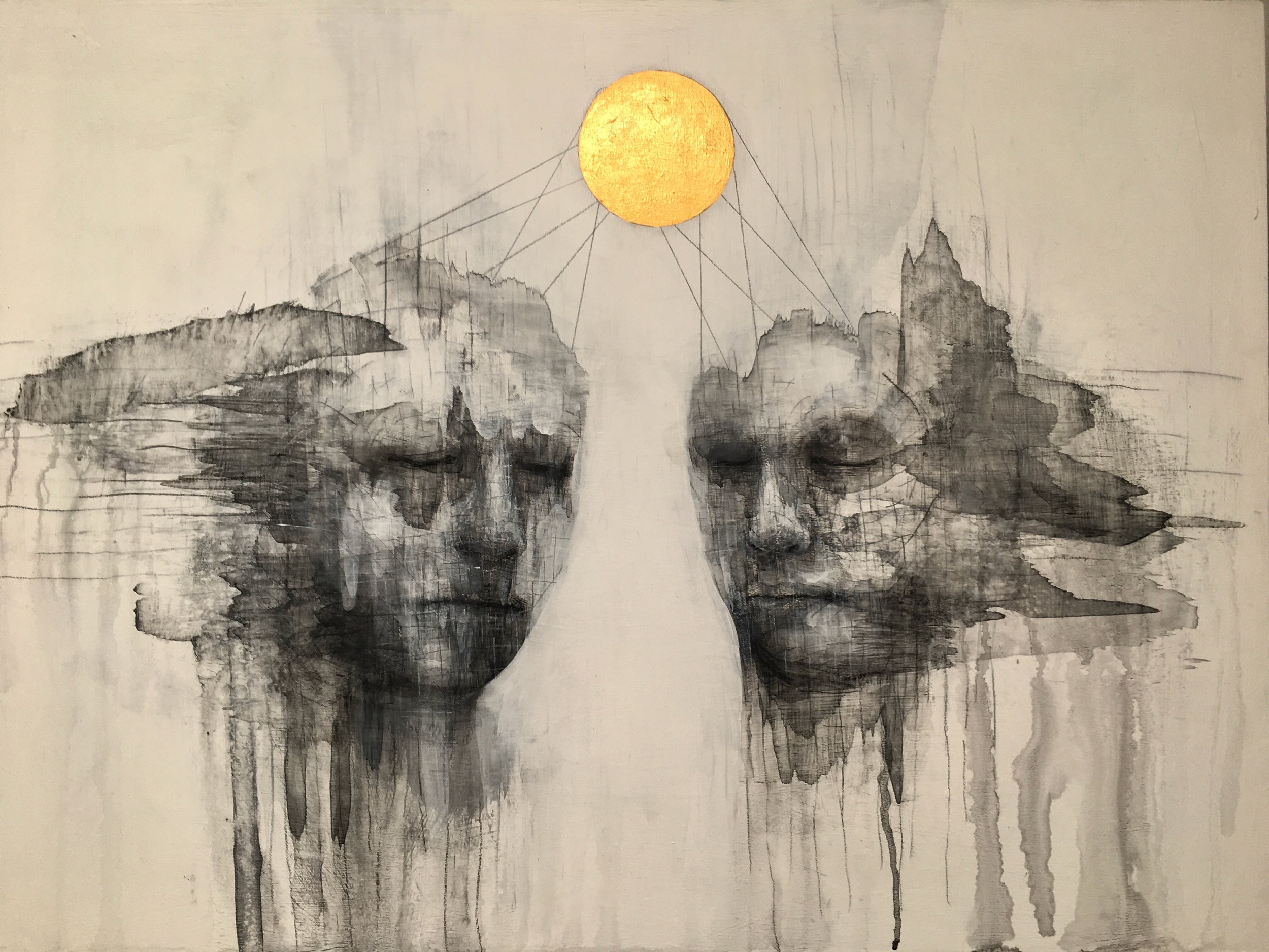 The Dreamers - 2019  30x40 mixed media on panel - SOLD

