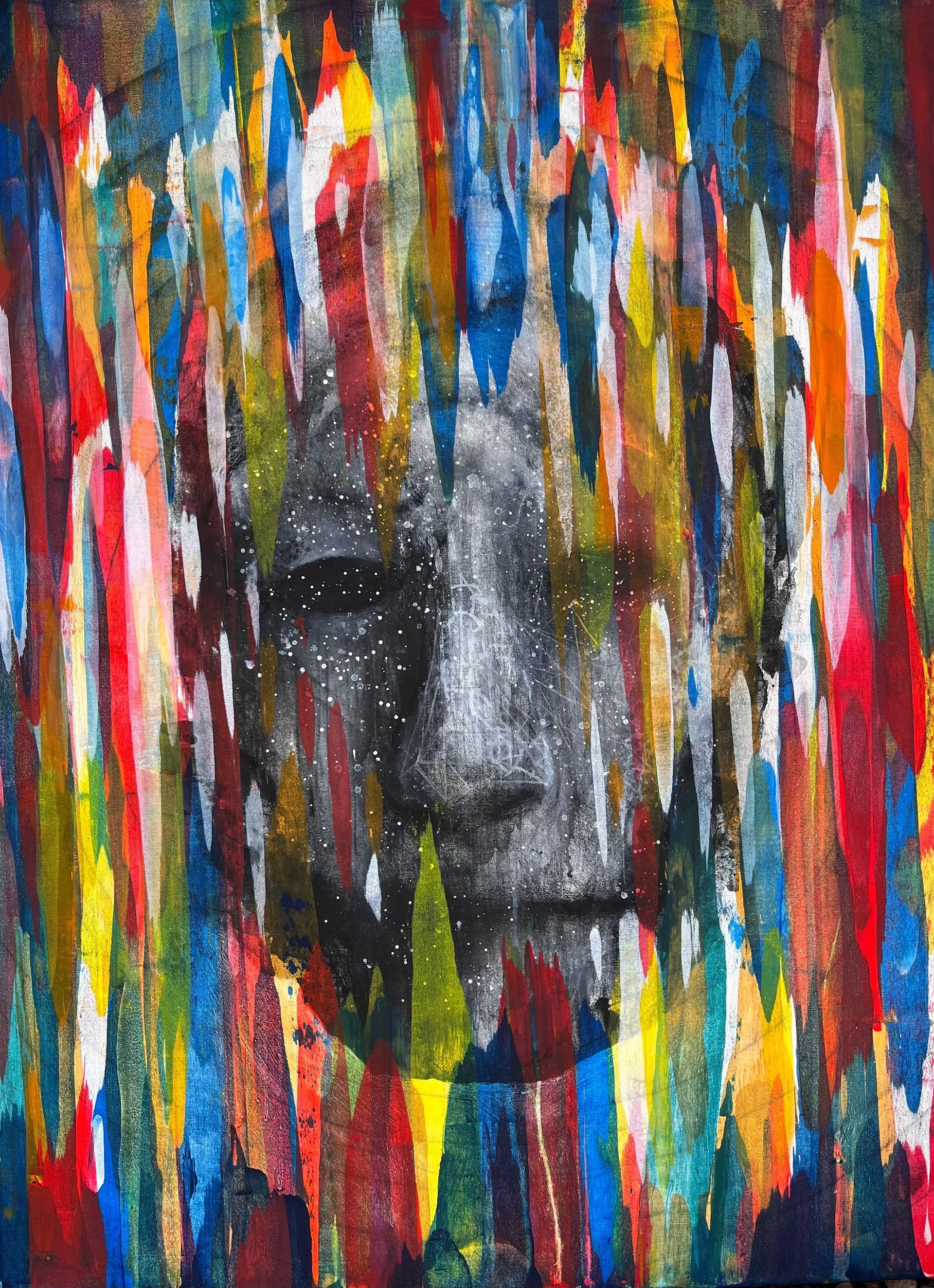 We are all Ghosts Inside (1 of 3) 2025	"Charcol, Graphite Flashe on Canvas  36x48