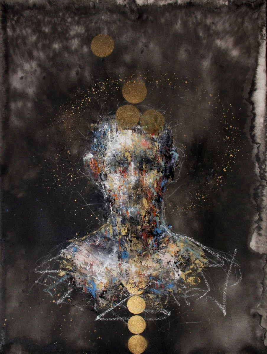 Unwoven #2 - 2015   22x30.  Mixed Media on Paper SOLD
