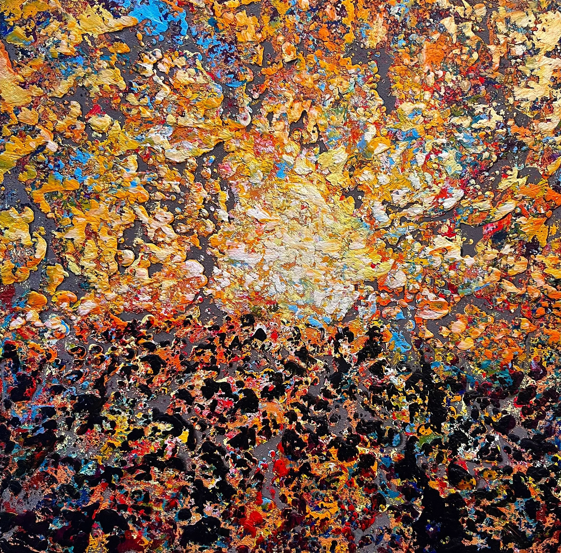 Sun God - 2025	"Lime Plaster, Oil
paint and cold wax"	24x24	