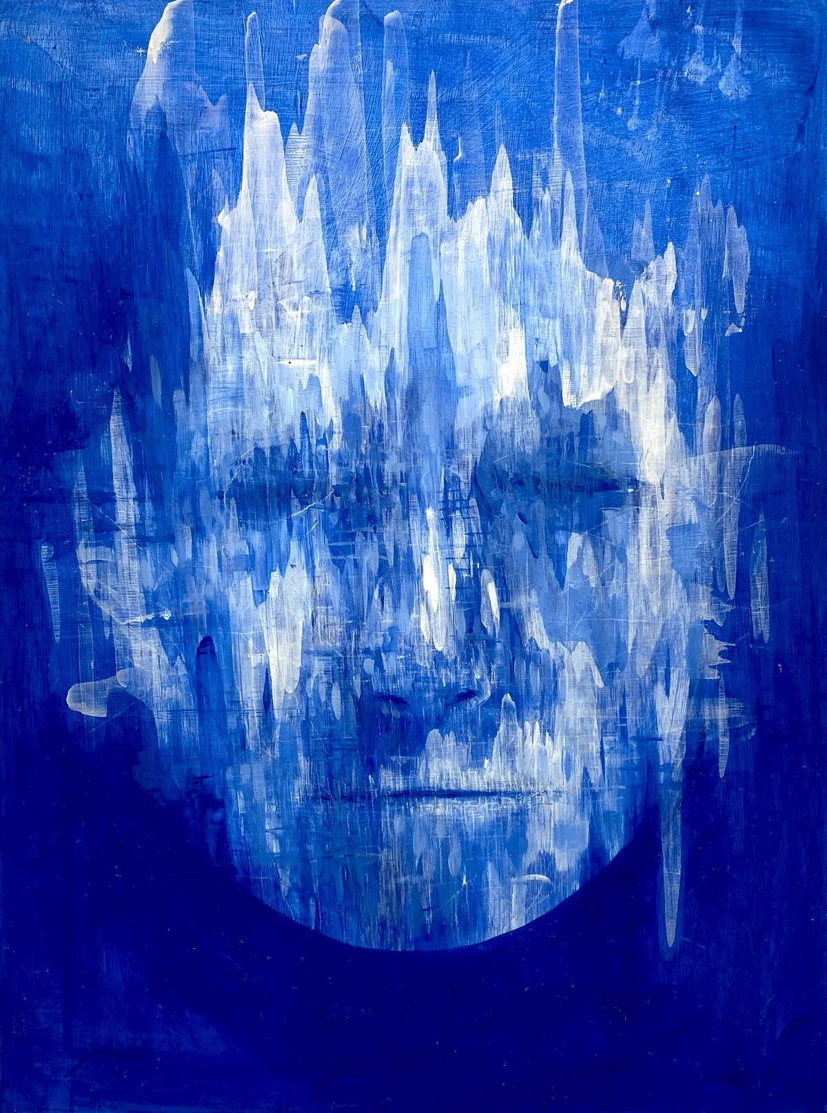 Fathoms I - 2022	Acrylic and conte crayon on Panel	30x40