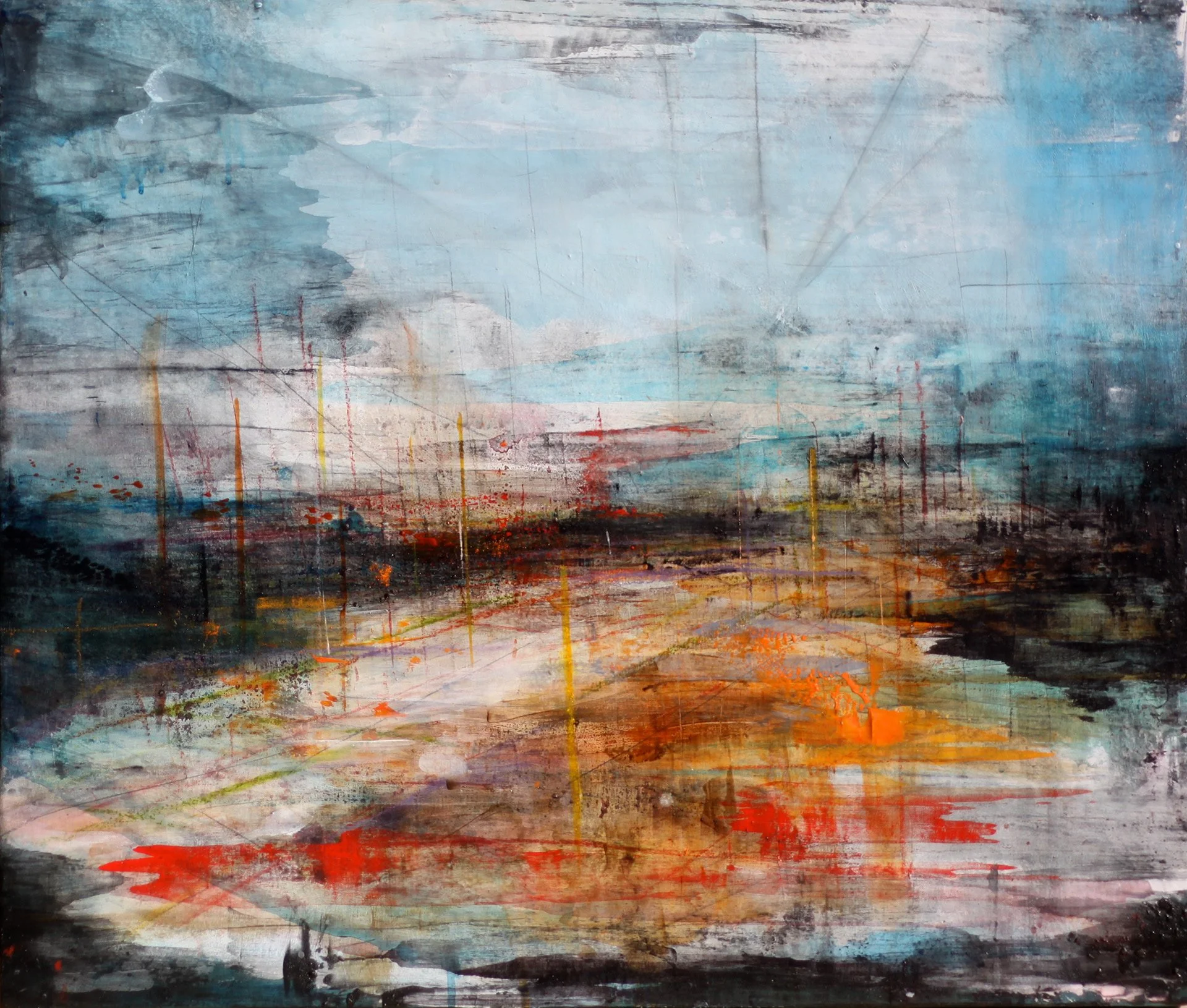 Velocity 3- 2013	Acrylic, charcoal and graphite on canvas	24x28	sold