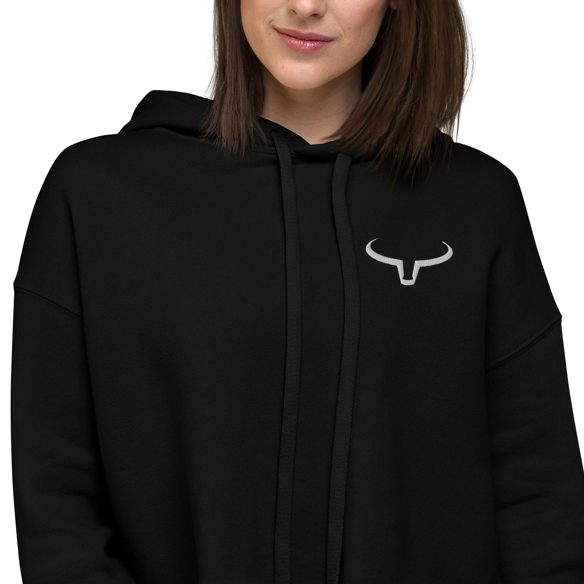 Women's Crop Hoodie - SteelHorn Clothing Logo