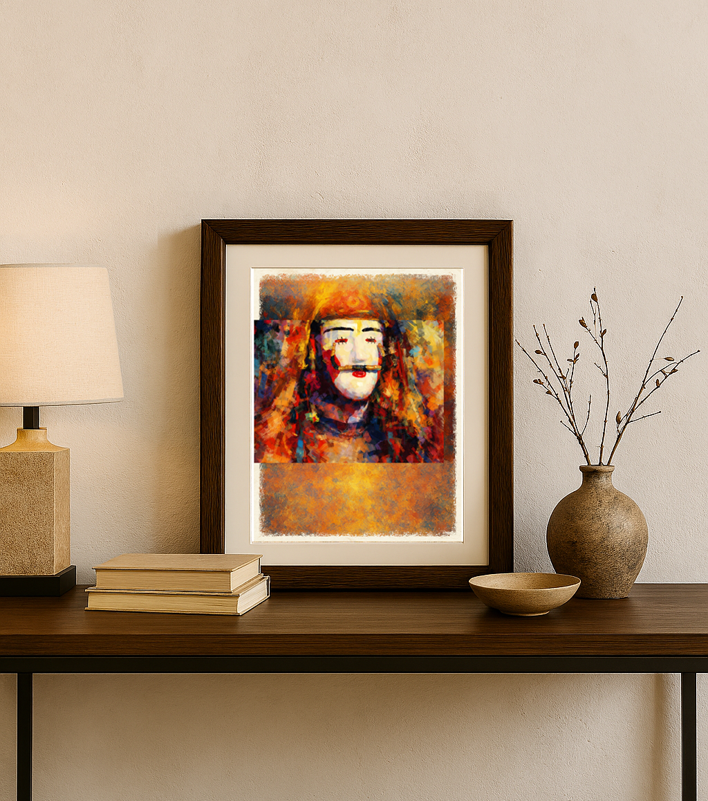 Greek Details-Naousa Art Print-Expressive Mixed Art Print, A4/A3+ size