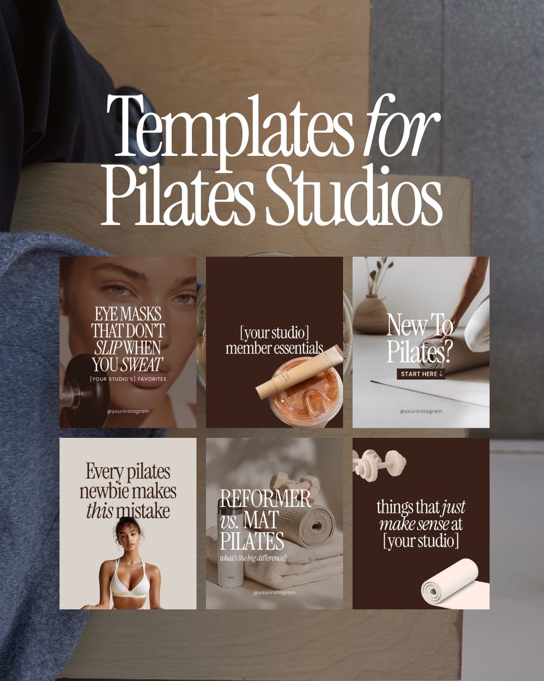 Studio Owners + Pilates Instructors: you do NOT need to reinvent the content wheel every week 🫠

What's included?

🪩 Fully-customizable Canva templates
🪩 Trending Reels templates
🪩 On-brand IG Stories
🪩 Plug-and-play captions so that you still s