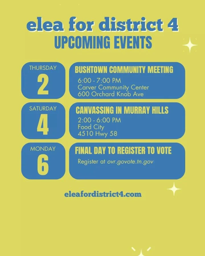 Upcoming events! 🗓️ Come out and say hi, chat with your neighbors, and get plugged into what&rsquo;s going on in your community!