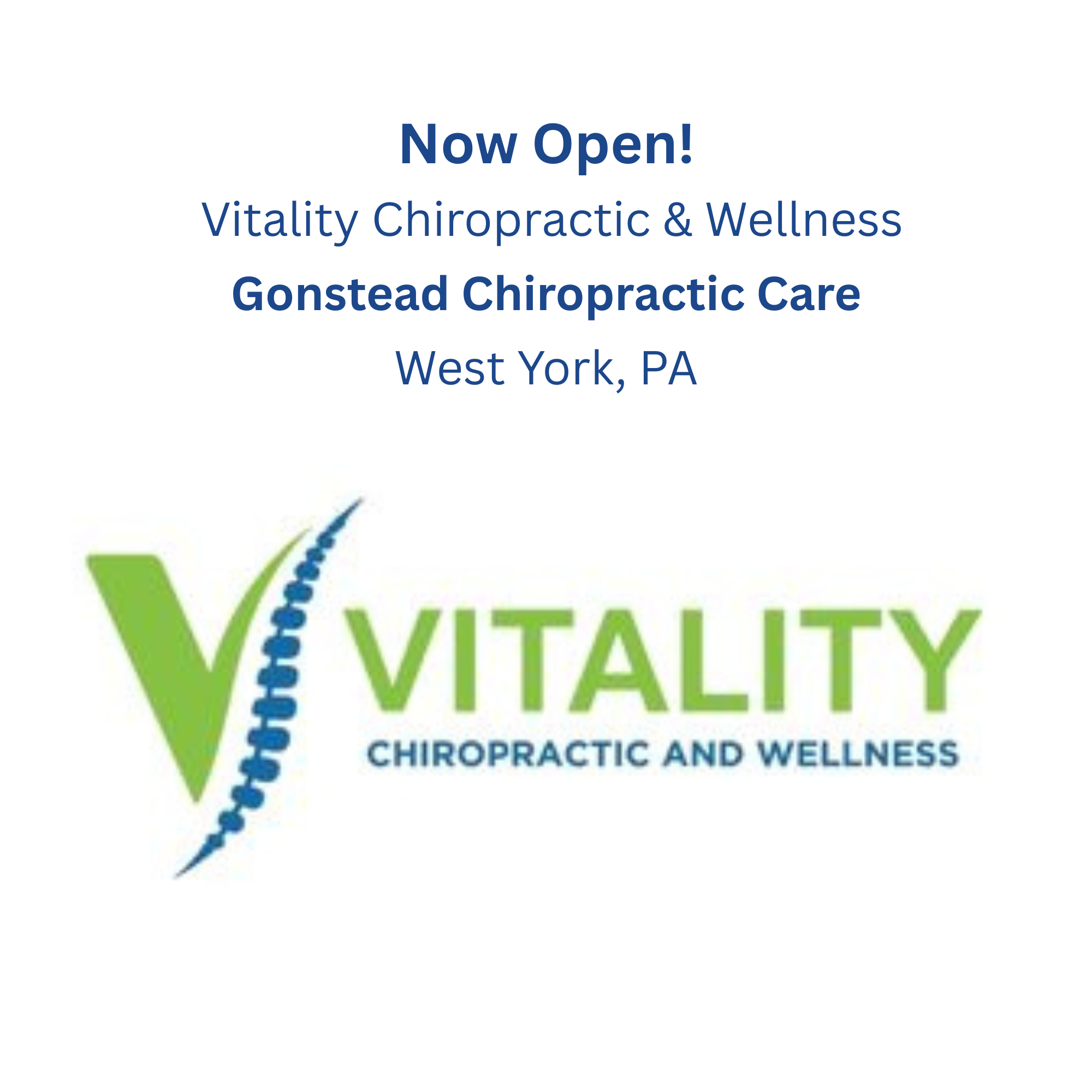 Now Open:   West York Native Dr. Tanner Hale Returns Home to Open Vitality Chiropractic and Wellness
