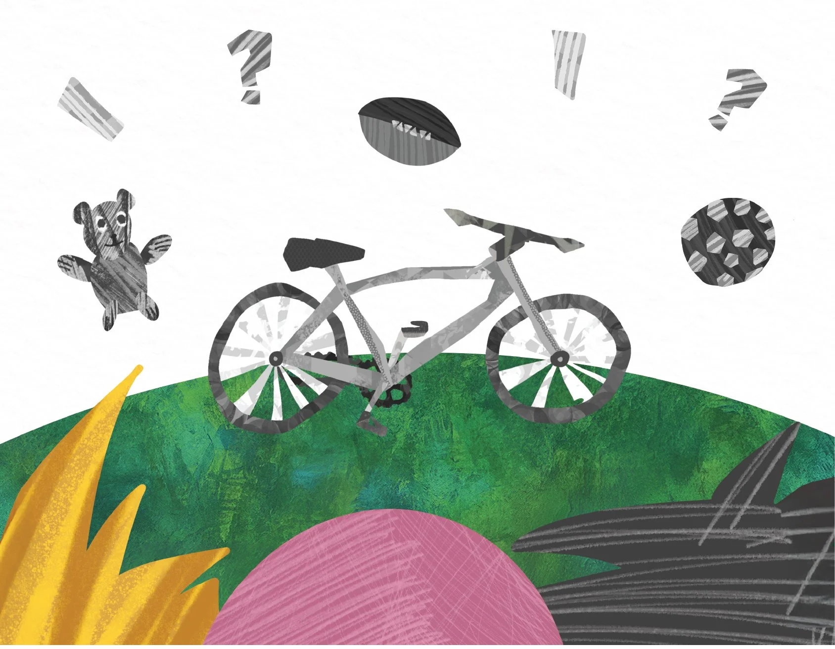 There were some balls, a teddy bear, and even a bike. They worked fine… but they didn’t look very fun.