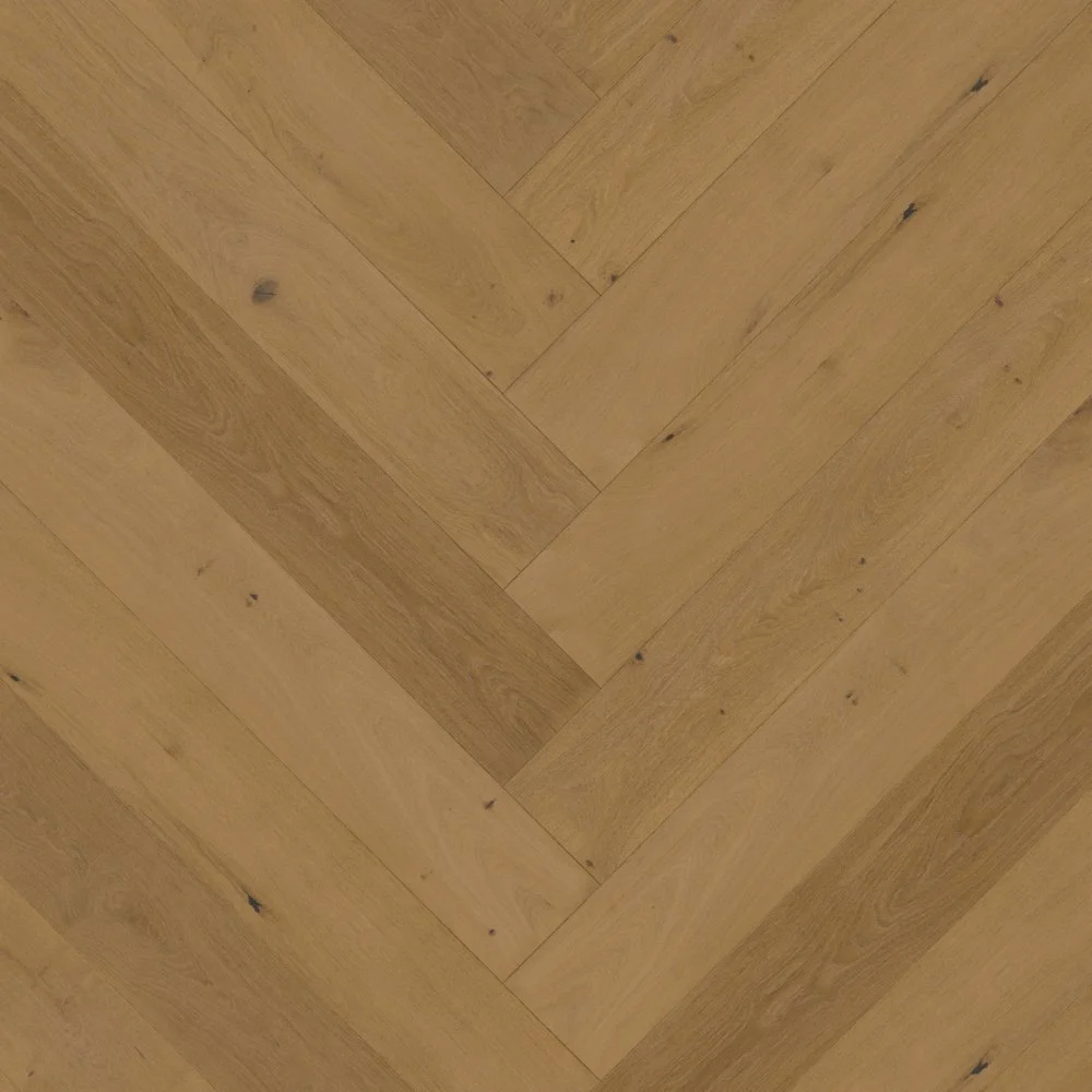 Suelo de madera en patrón en espiga.