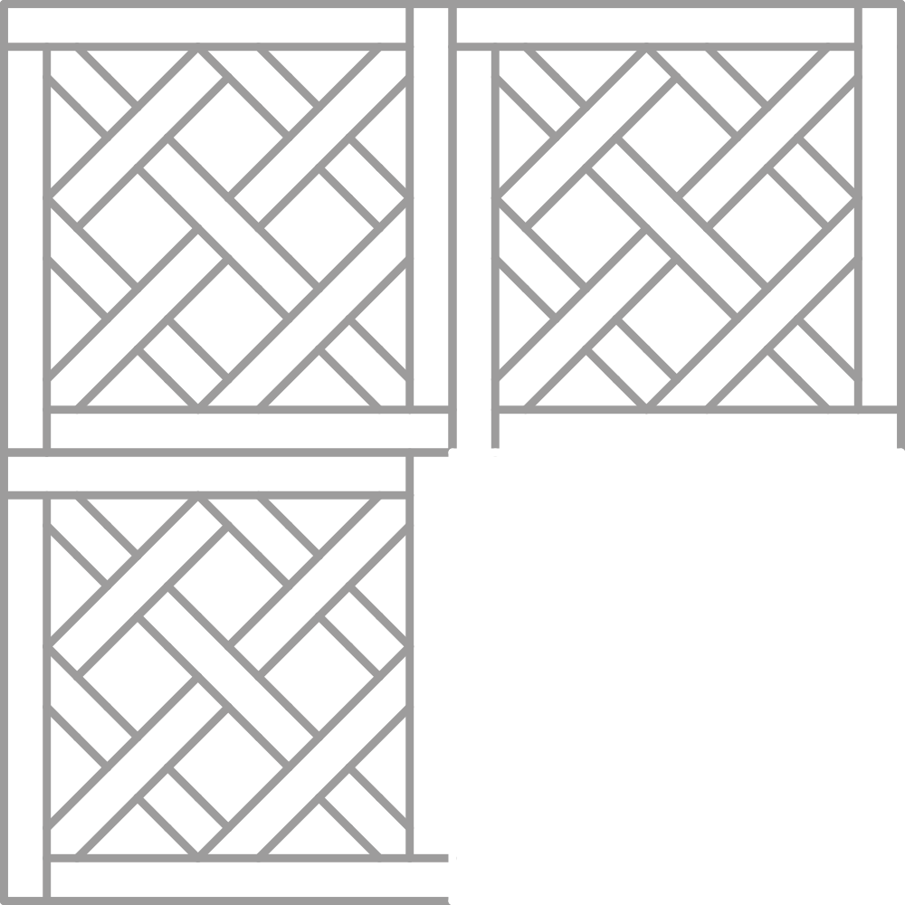 Estructuras de cercas de madera con diseño entrelazado en diferentes estilos