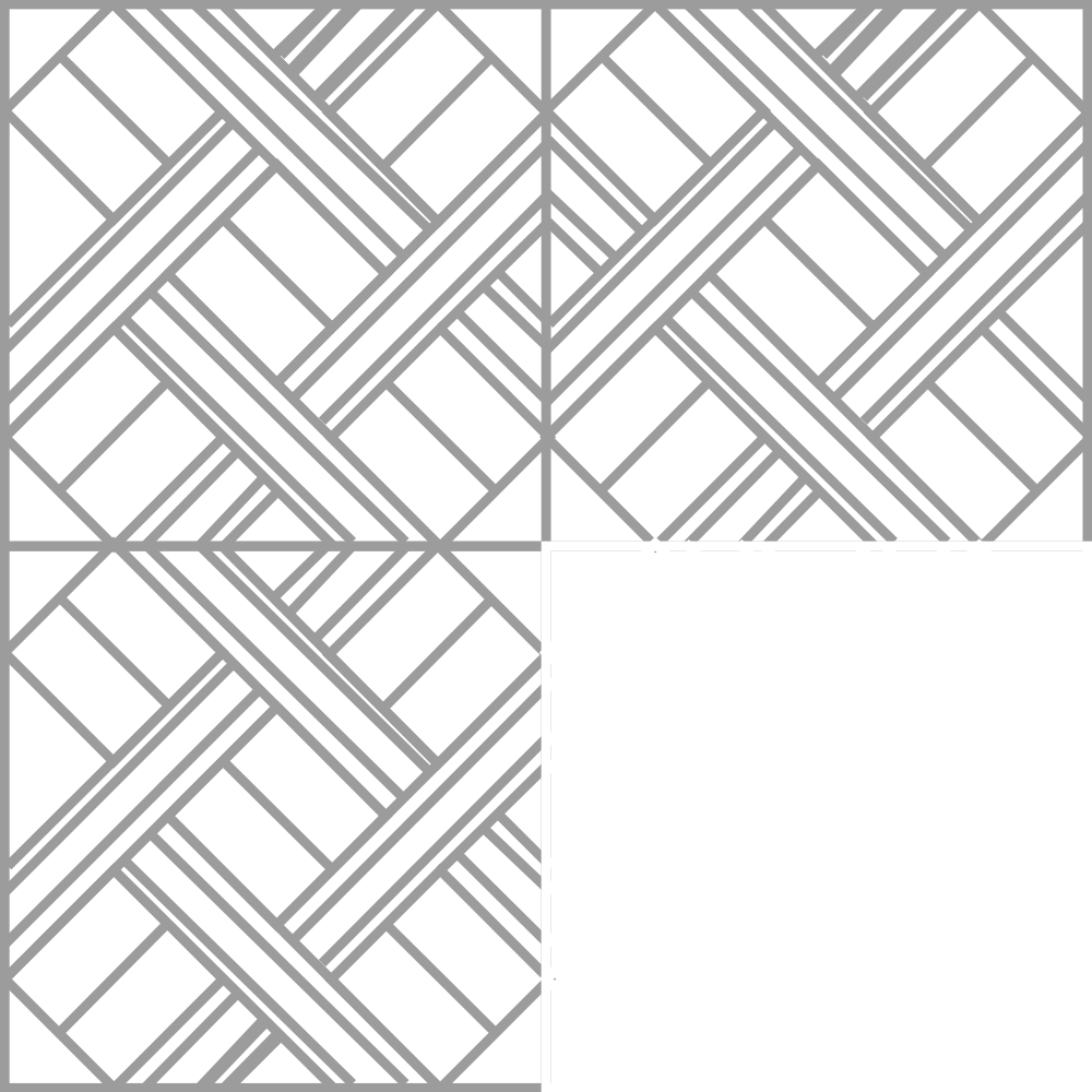 Diseño gráfico con líneas grises formando un patrón geométrico en cuadrantes