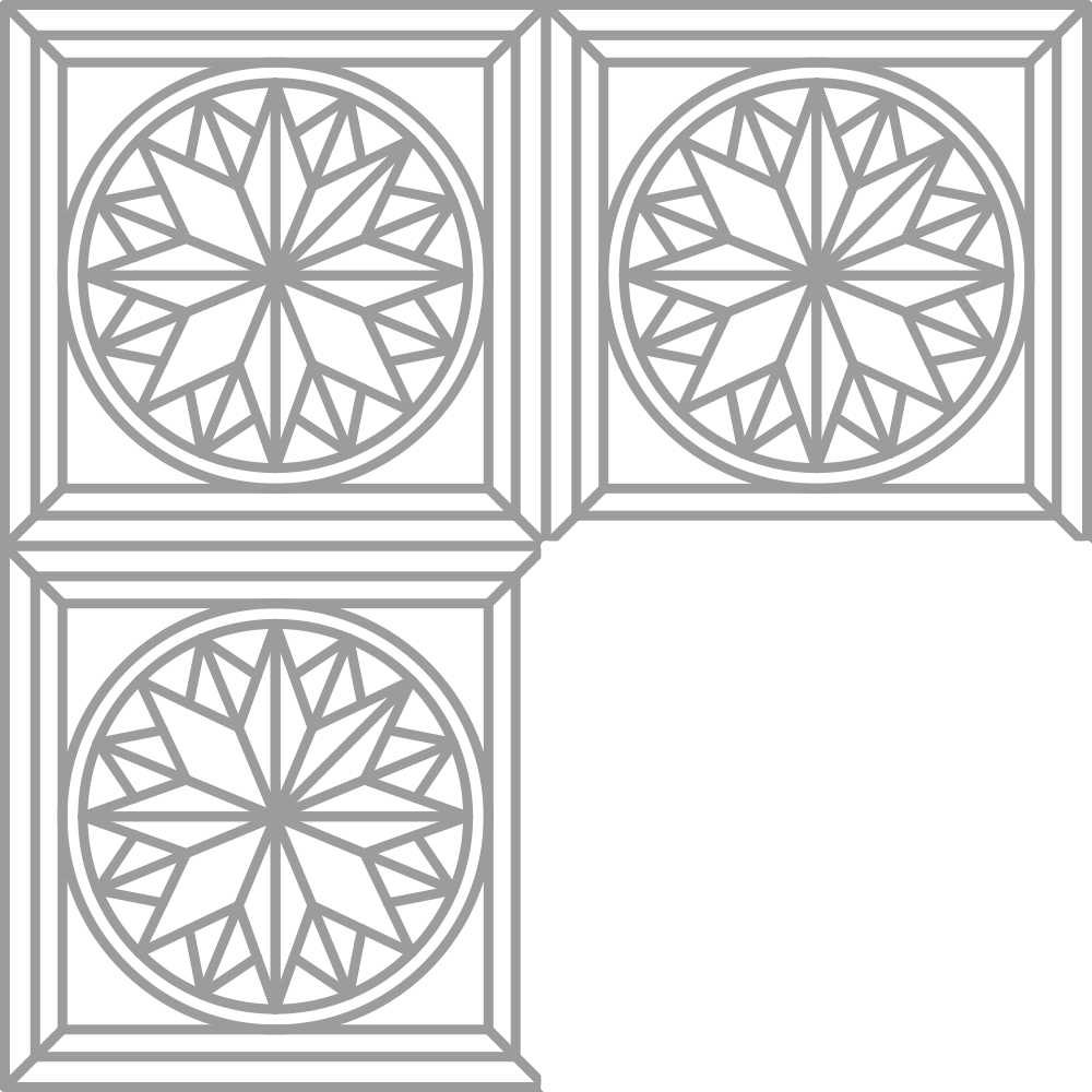 Dibujo de paneles de parquet de Versalles.