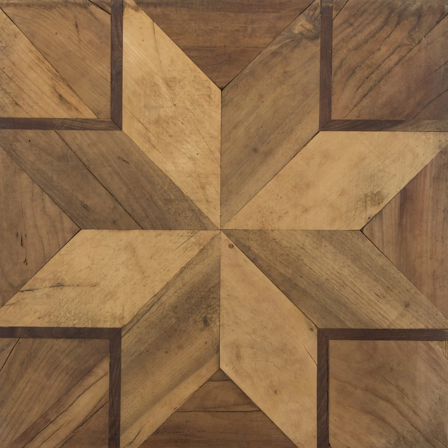 Patrón de pisos de madera en forma de estrella