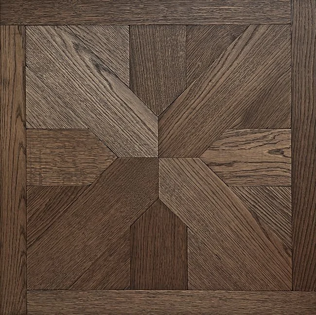 Imagen de un patrón de madera de color marrón con diseño geométrico cuadrado y líneas diagonales.