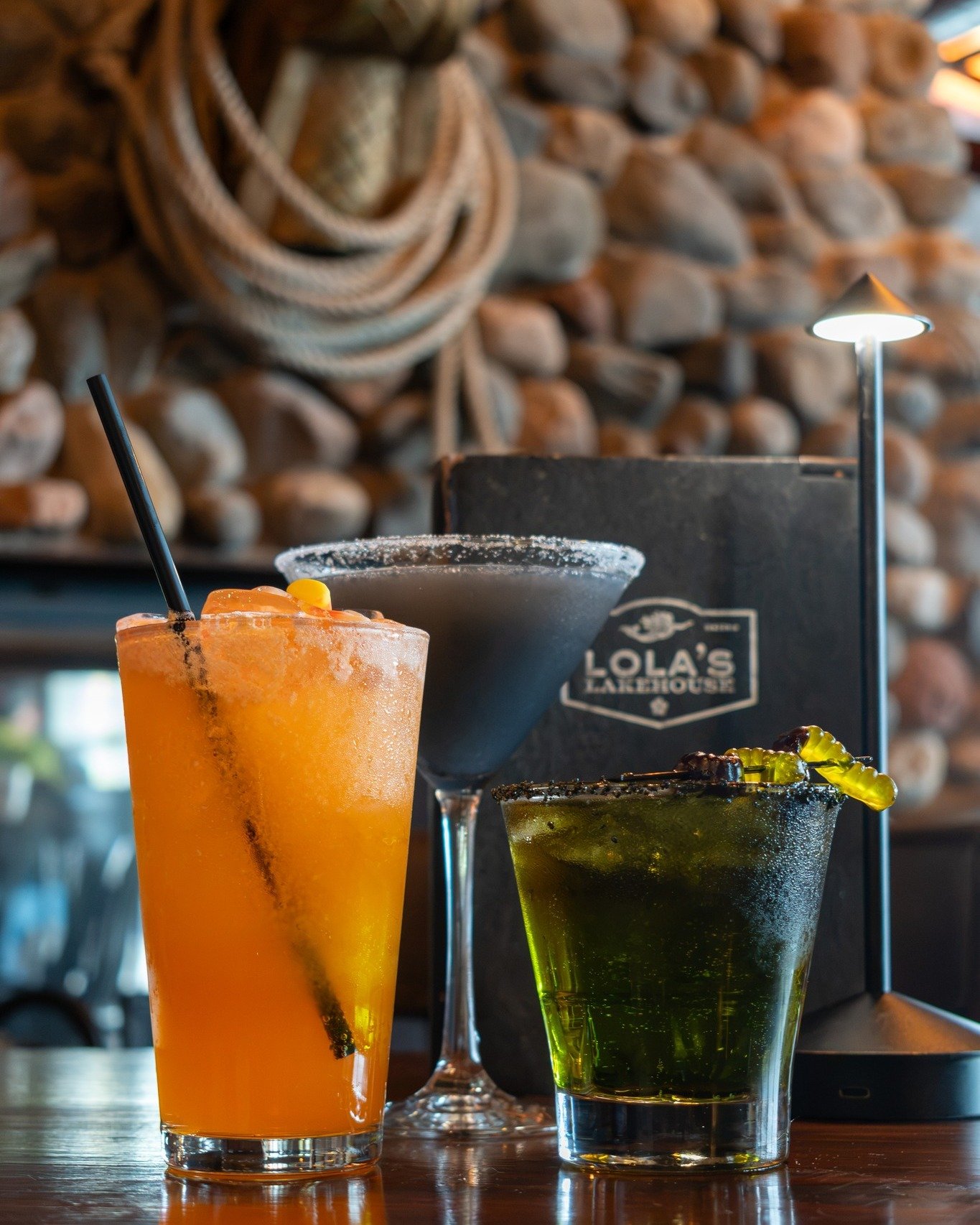 Pick your Poison ☠️ Lola's Halloween lineup is officially pouring! This year's limited trio is a little spooky, creepy and crawly, too! 👻

⚰️ Candy Corn Cauldron - Orange Soda, Vanilla Simple, Half &amp; Half 
🕷️ Beetlejuice, Beetlejuice, Beetlejui