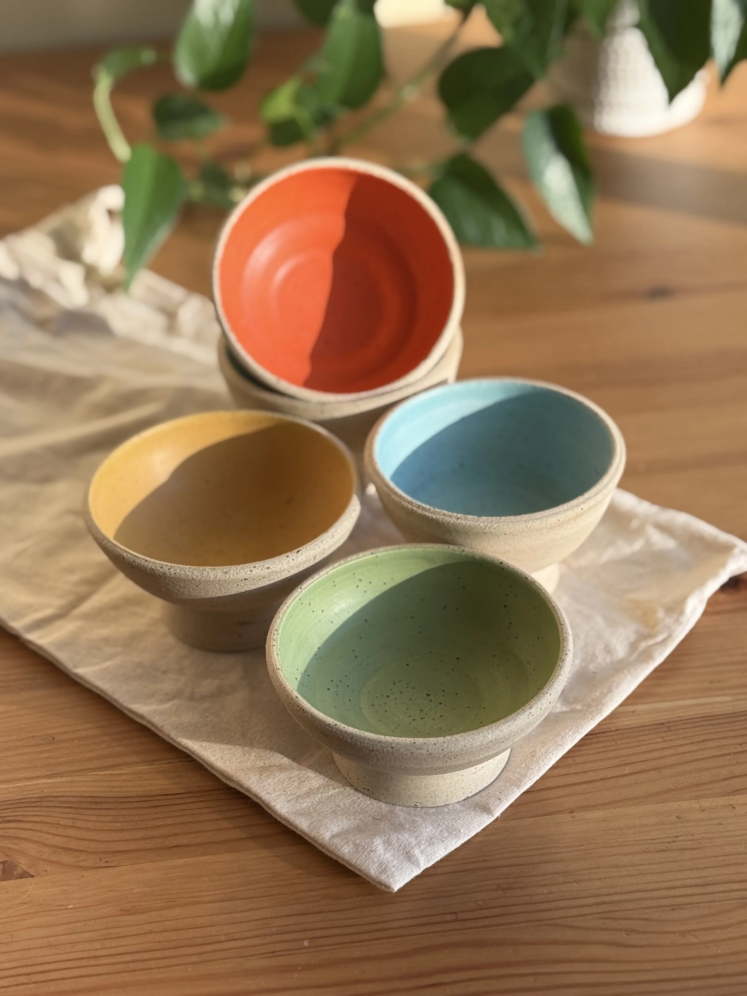 Ice Cream Bowls in Pastels (Set of 5)