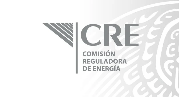 Logotipo del Comisión Reguladora de Energía (CRE) con texto y diseño en tonos grises