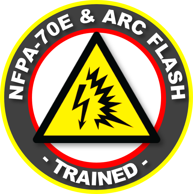 logo del curso dc3 certificación stps 'NPFA-70E & ARC FLASH TRAINED'