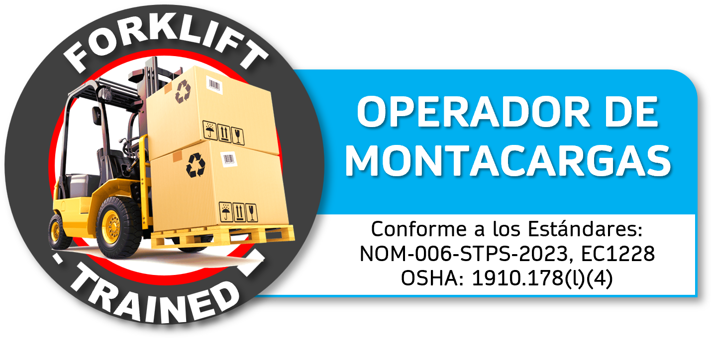 Instrucciones para operador de montacargas con certificación de entrenamiento y normas de seguridad. Curso GRETNER DC3